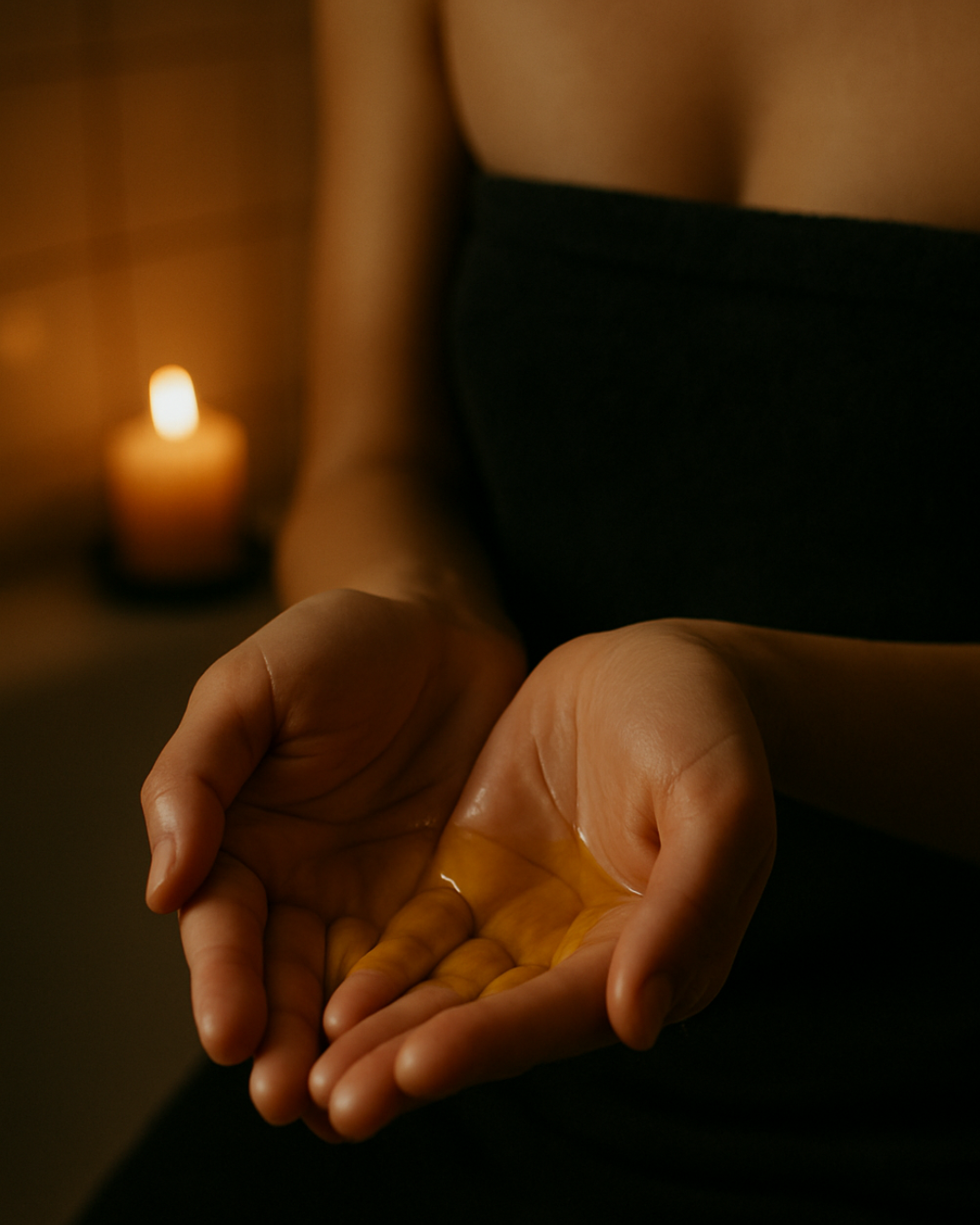 Winter Body Oil in hands